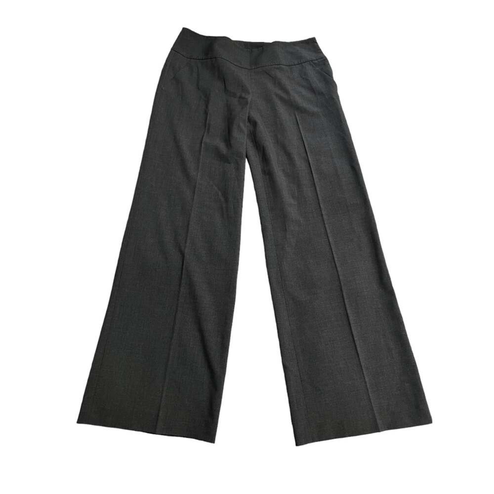 NWOT Elie Tahari Gray Mid Rise Flare/Wide Leg Trousers Dress Pants Size 10